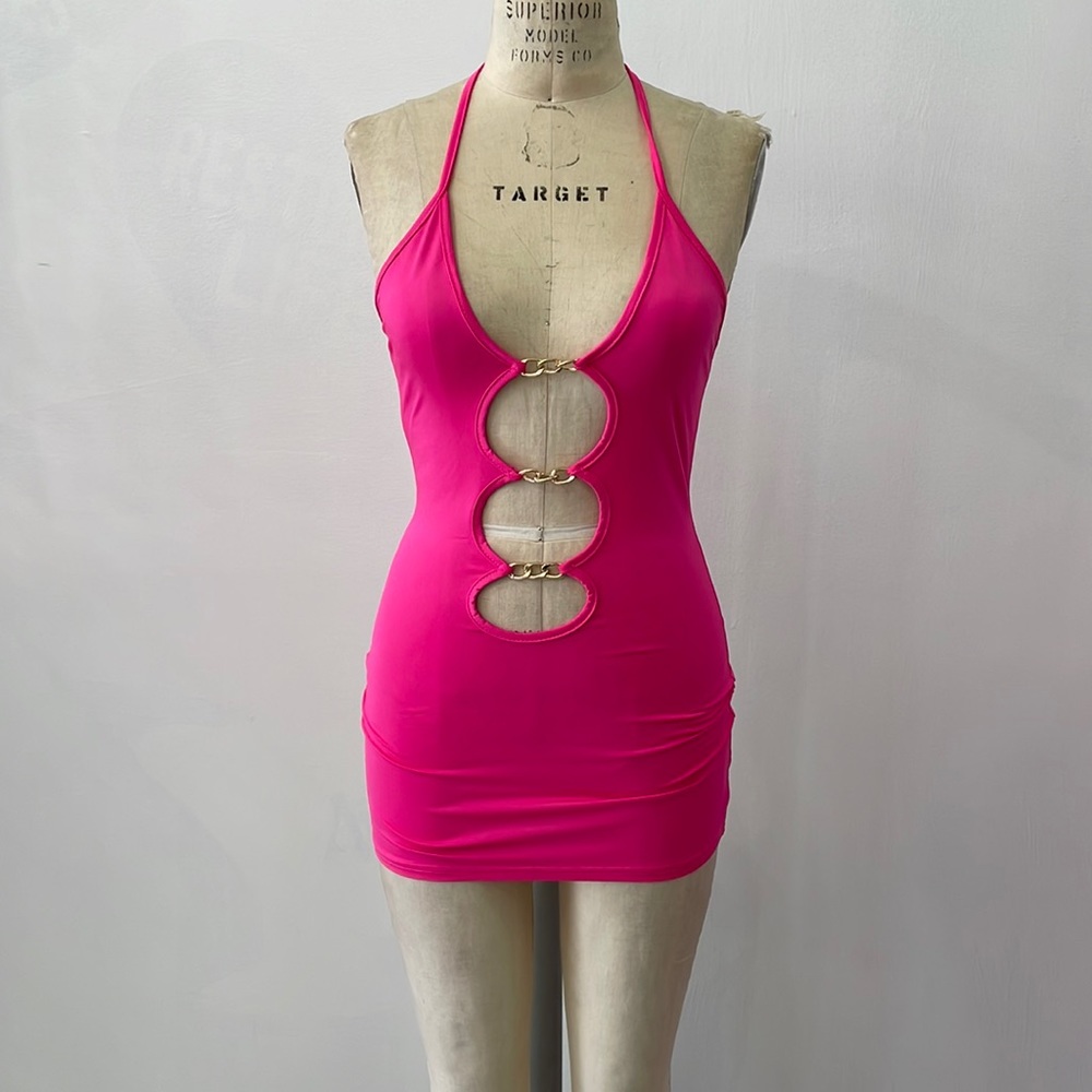 Cut Out Chainlink Mini Dress